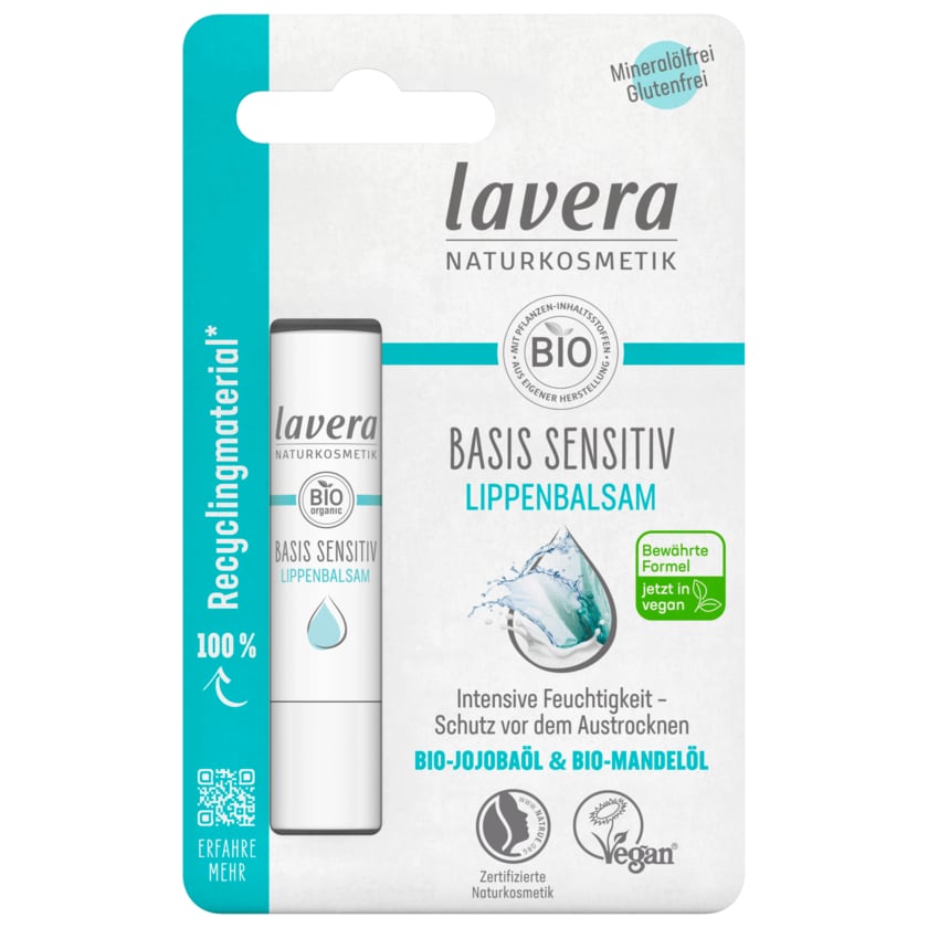 Lavera Lippenbalsam Basis sensitive mit Bio Jojoba & Bio Mandel 4,5g
